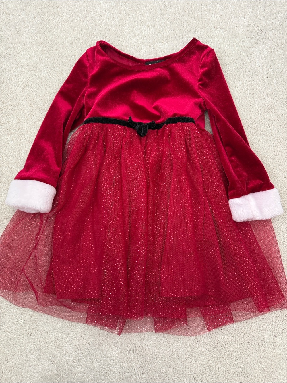 Red Holiday Velvet Tulle Dress